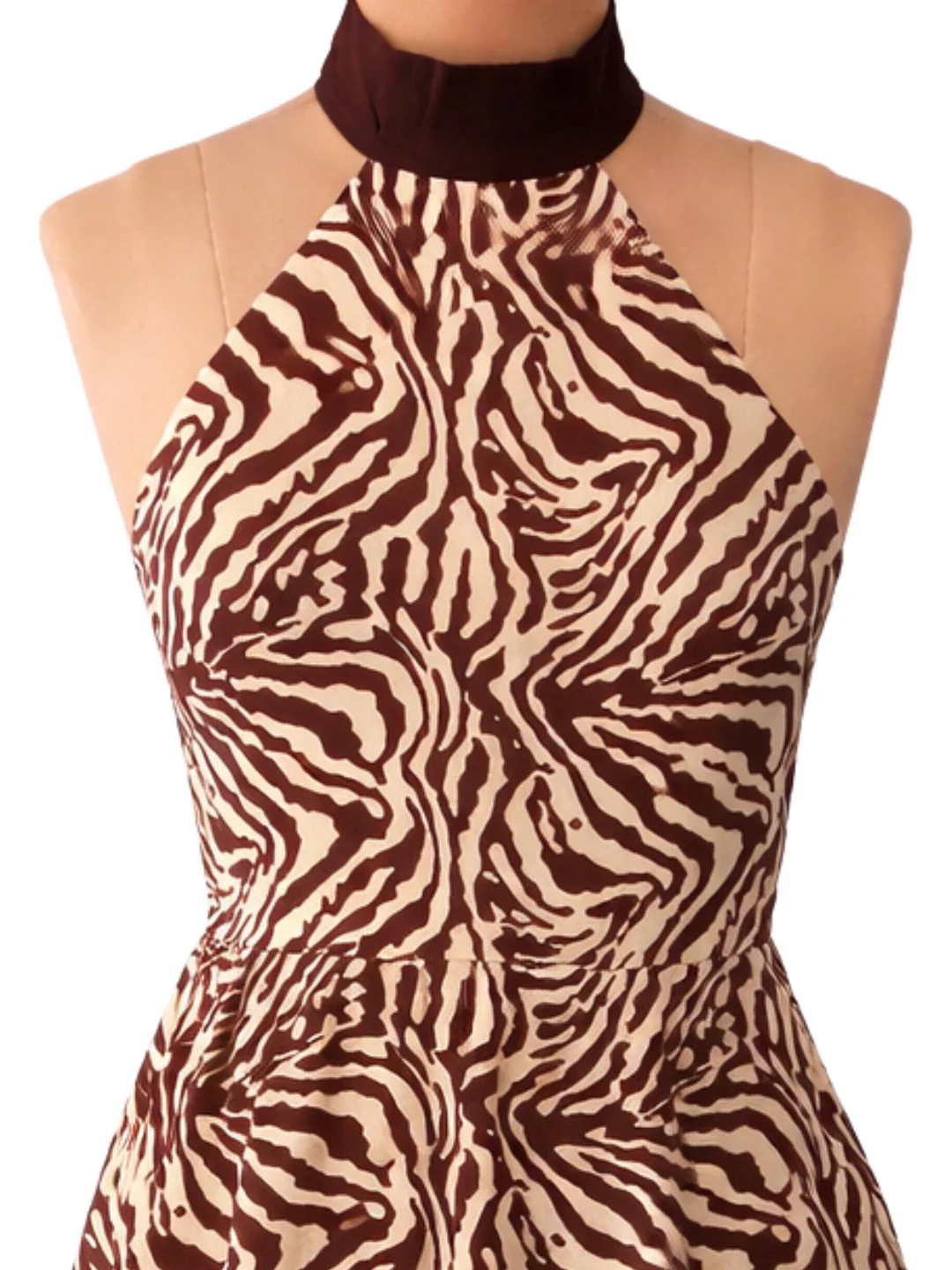 don't be basic Brown Abstract Sleeveless Mini Dress - Image 5
