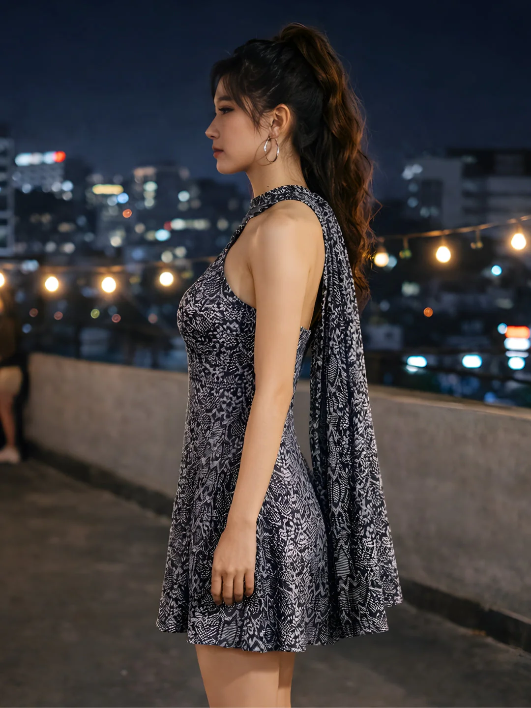 don't be basic Black Animal Print Sleeveless Mini Dress - Image 3