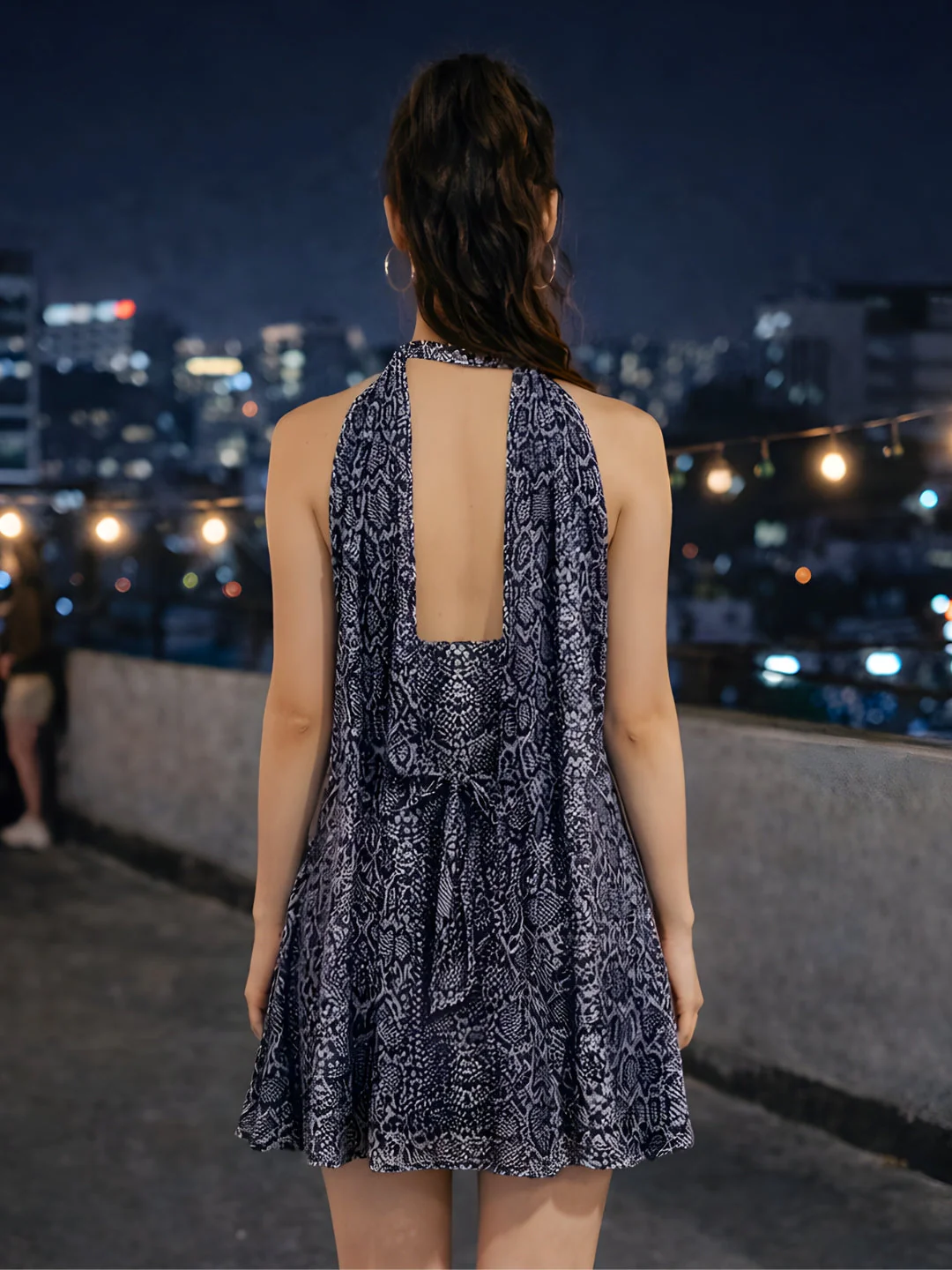 don't be basic Black Animal Print Sleeveless Mini Dress - Image 4