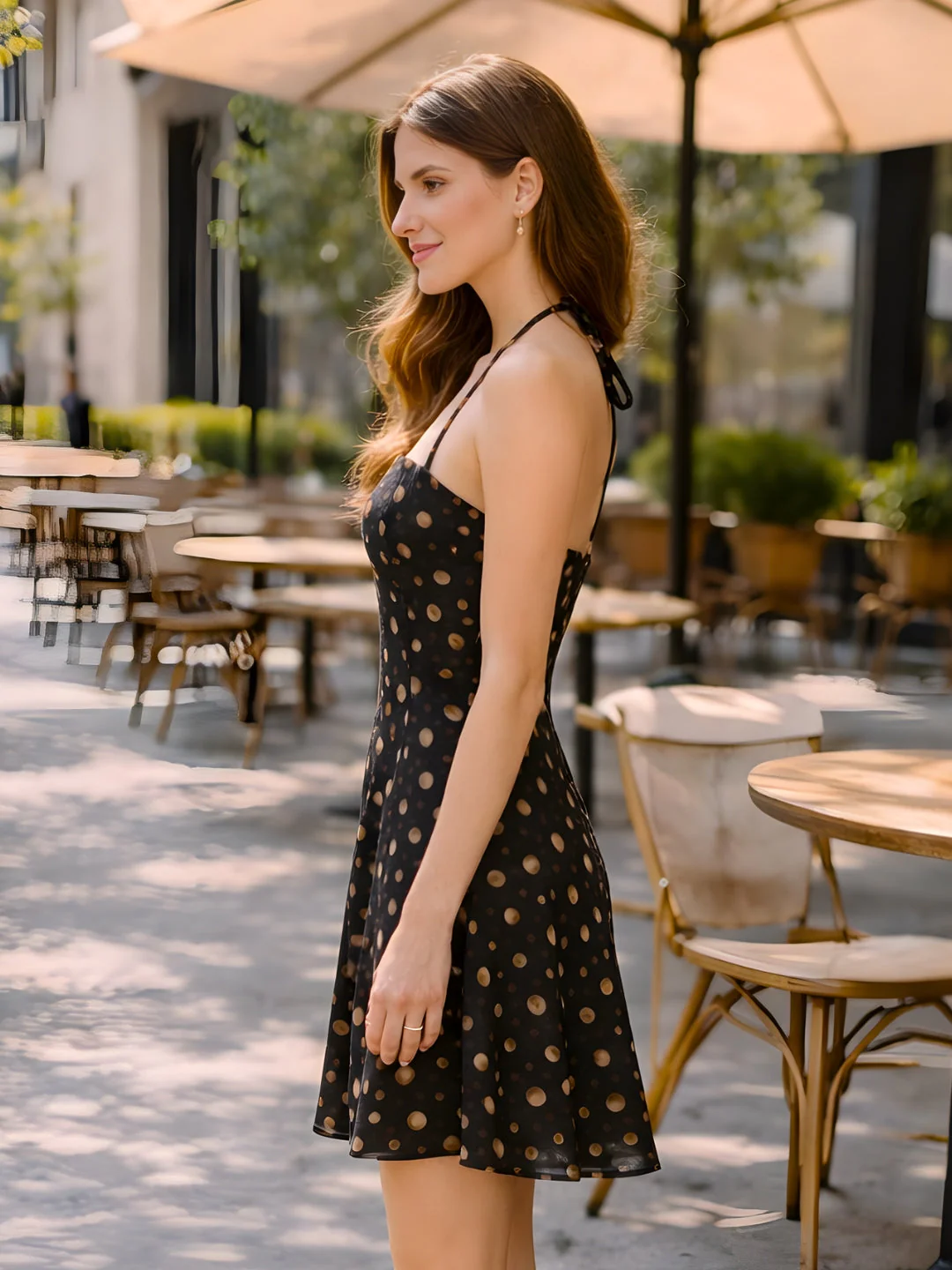 don't be basic Black Polka Dot Off-Shoulder Mini Dress - Image 3