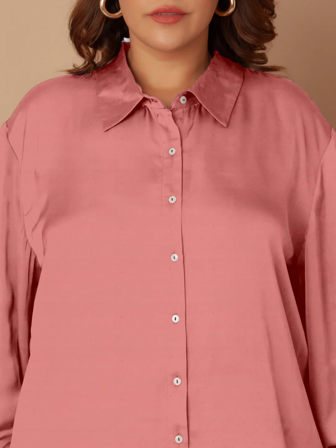 Dull Pink Floral Print Buttoned Shirt - Image 5
