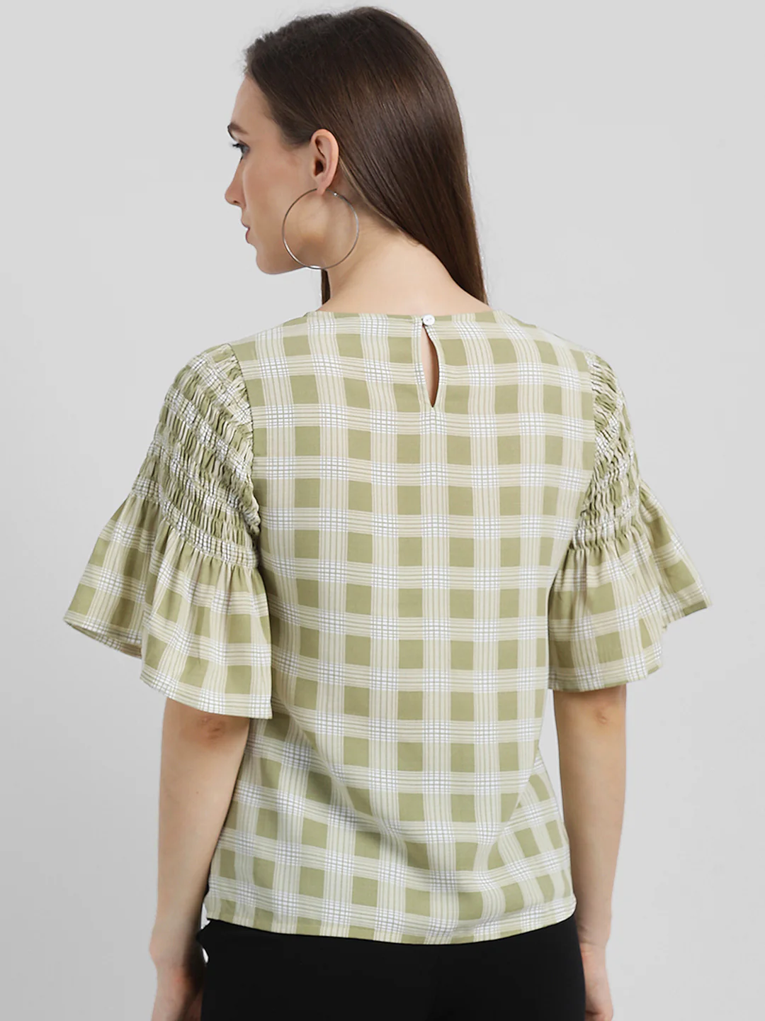 Green Checkered Regular Top - Image 5