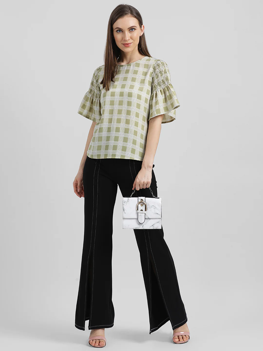 Green Checkered Regular Top - Image 6