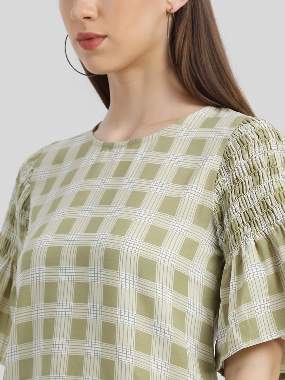 Green Checkered Regular Top - Image 7