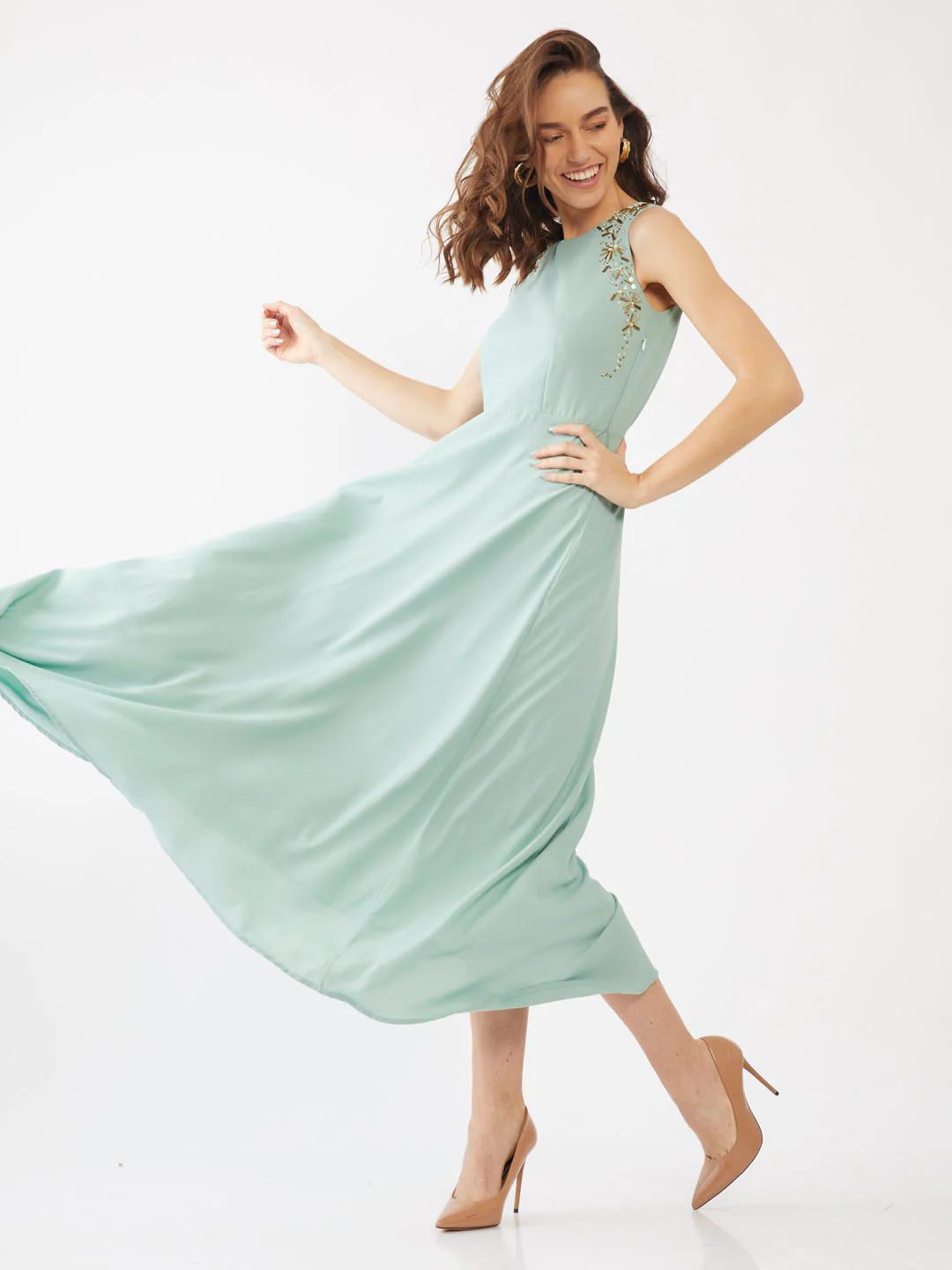 Green Embellished Maxi - Image 5