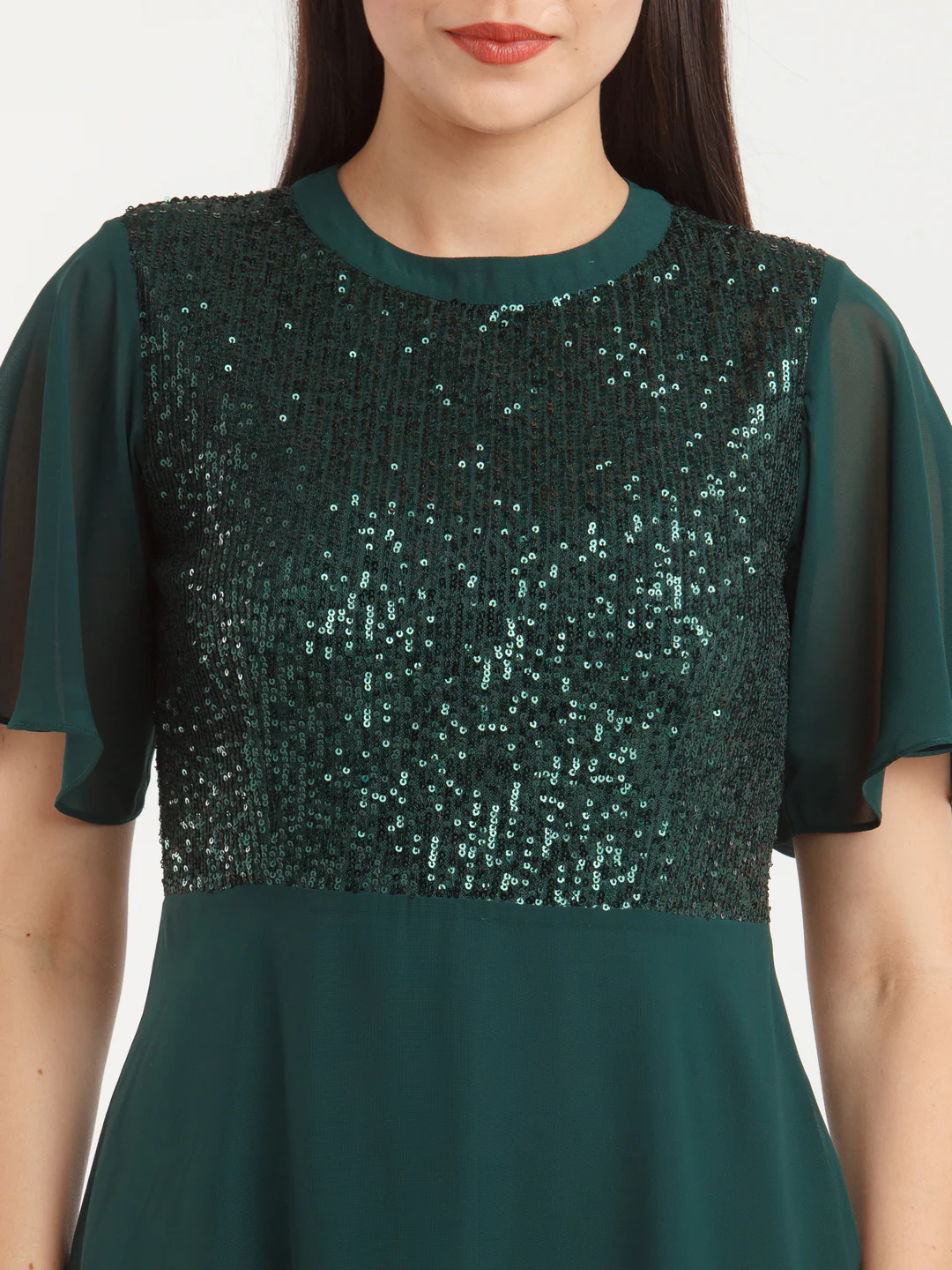 Green Embellished Midi Dress - Image 6
