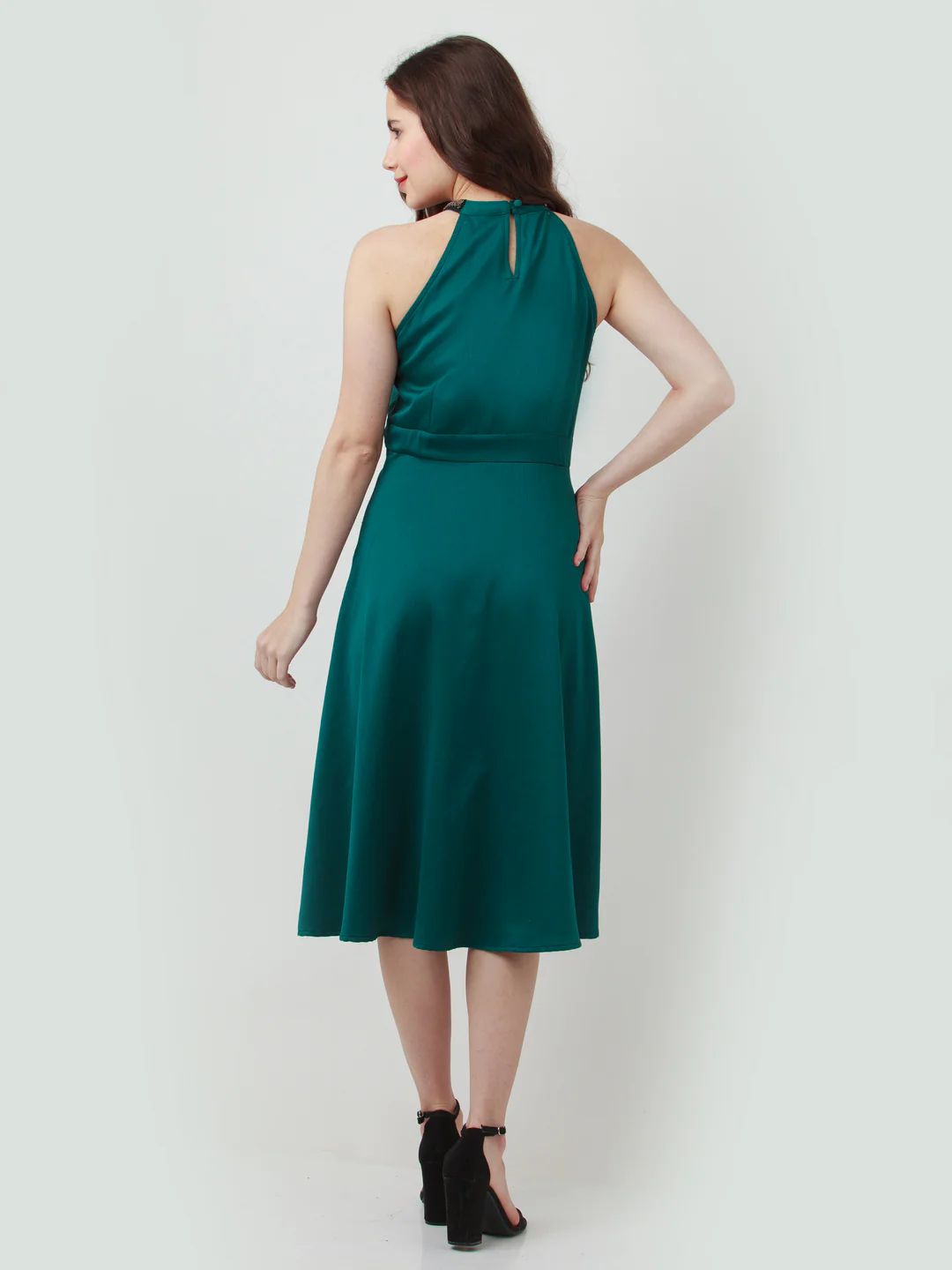 Green Embellished Midi Dress - Image 4