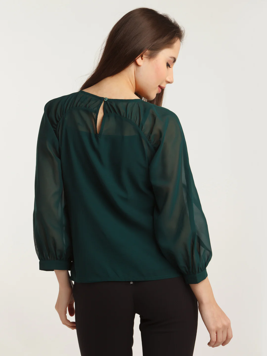 Green Embellished Straight Top - Image 4