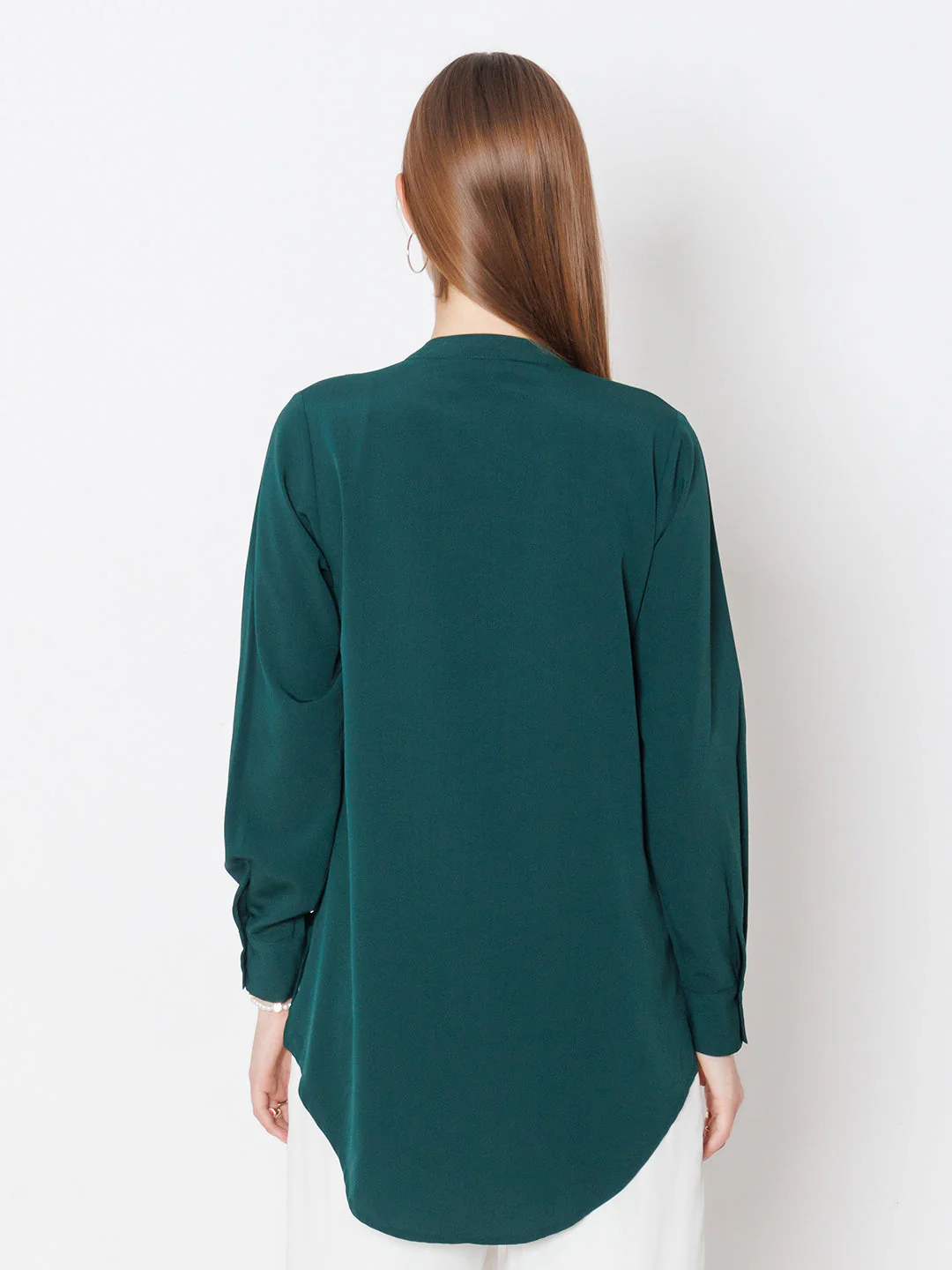 Green Embroidered Basic Shirt - Image 4