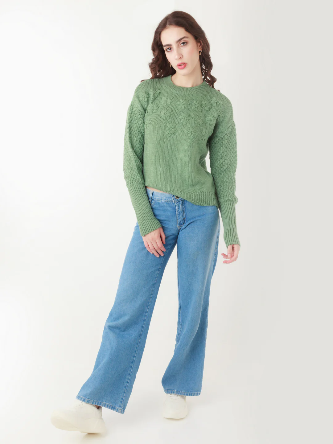 Green Embroidered Sweater - Image 6