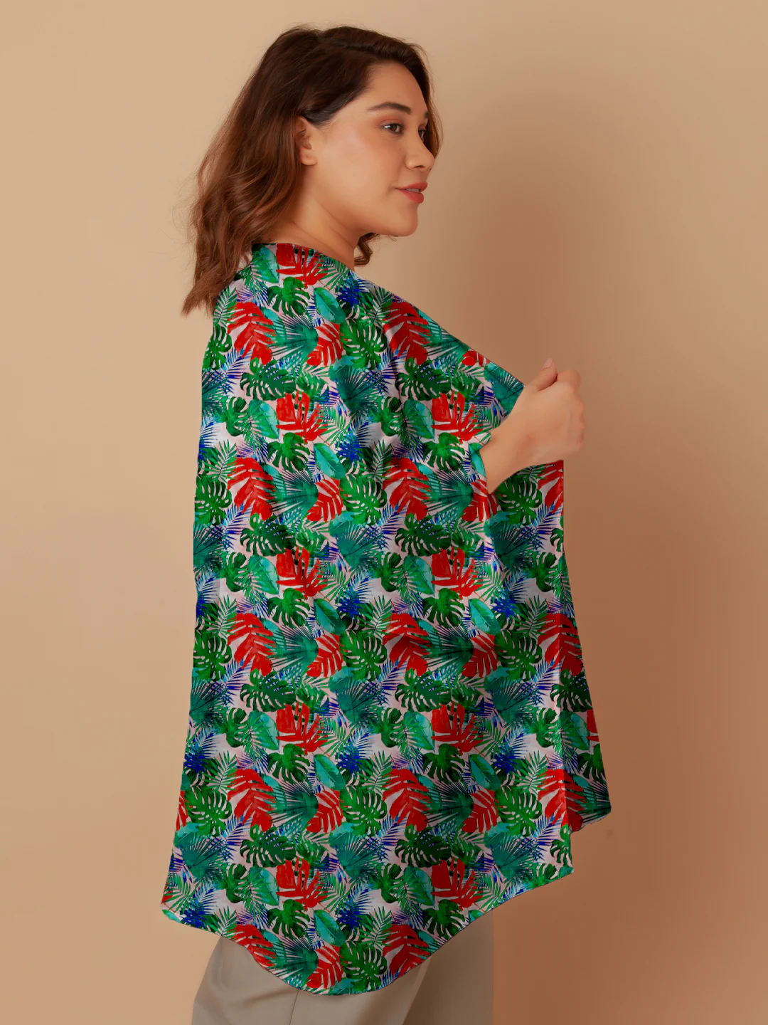 Green Floral Print Peplum Shrug - Image 7