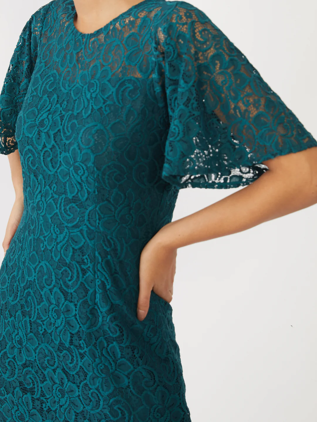 Green Lace Short Dress - Image 6