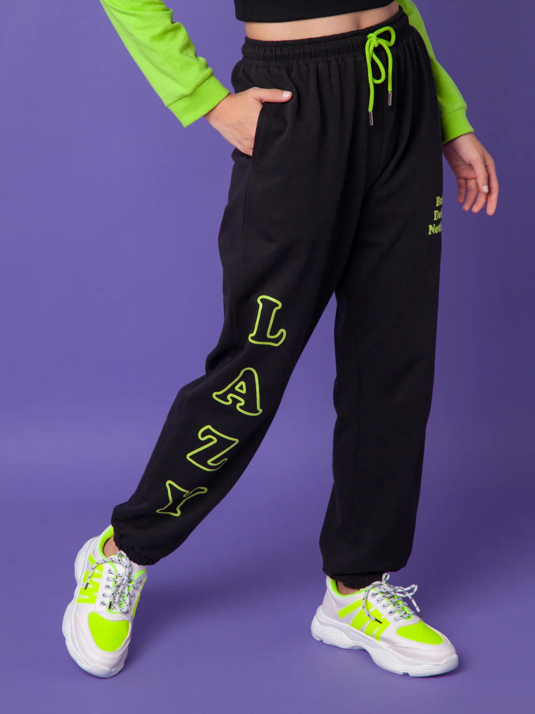 Green Printed Elasticated Joggers - Image 4
