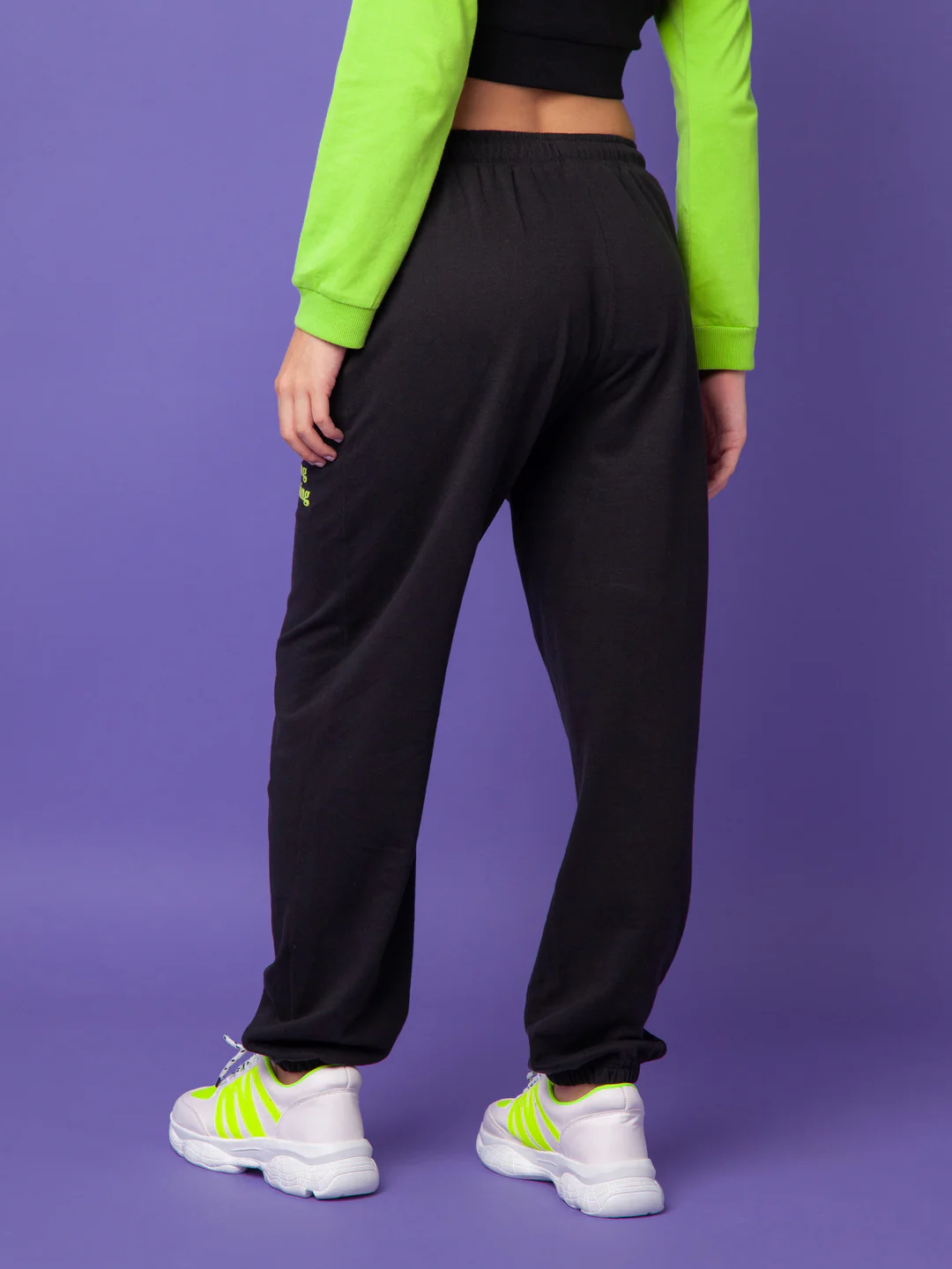 Green Printed Elasticated Joggers - Image 5