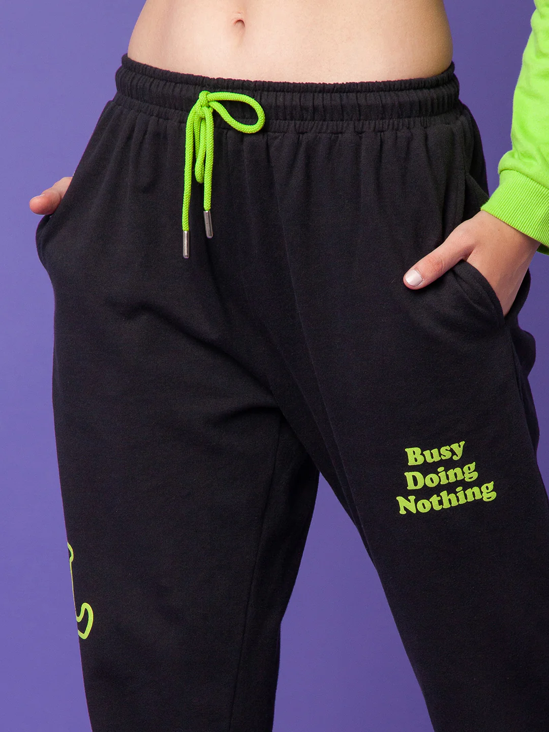 Green Printed Elasticated Joggers - Image 7