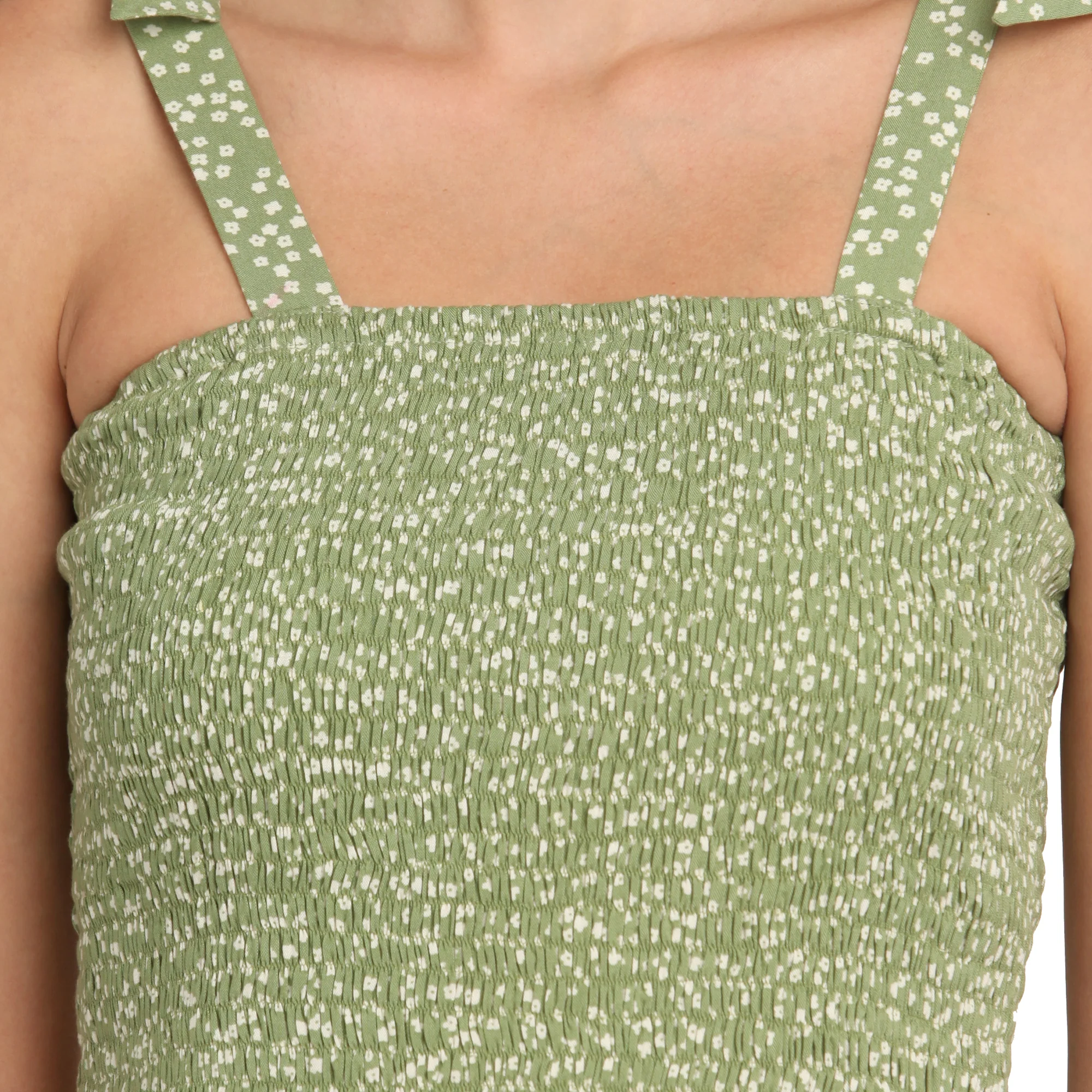 Green Printed Elasticated Top - Image 2