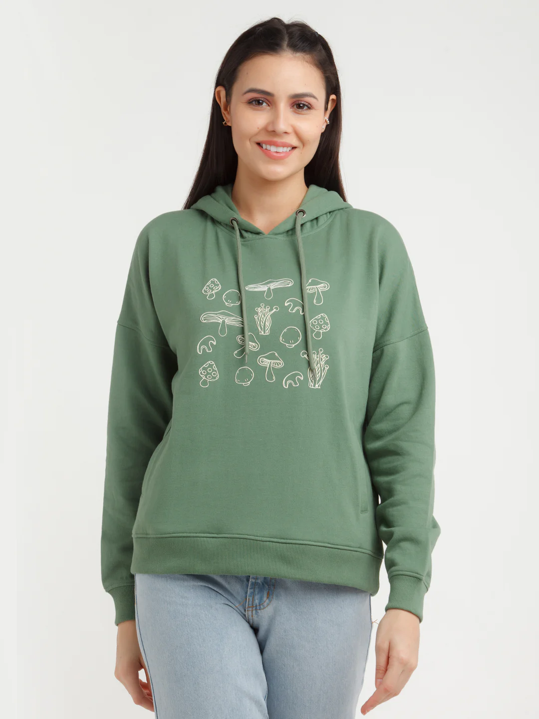 Green Printed Hoodie - Image 2