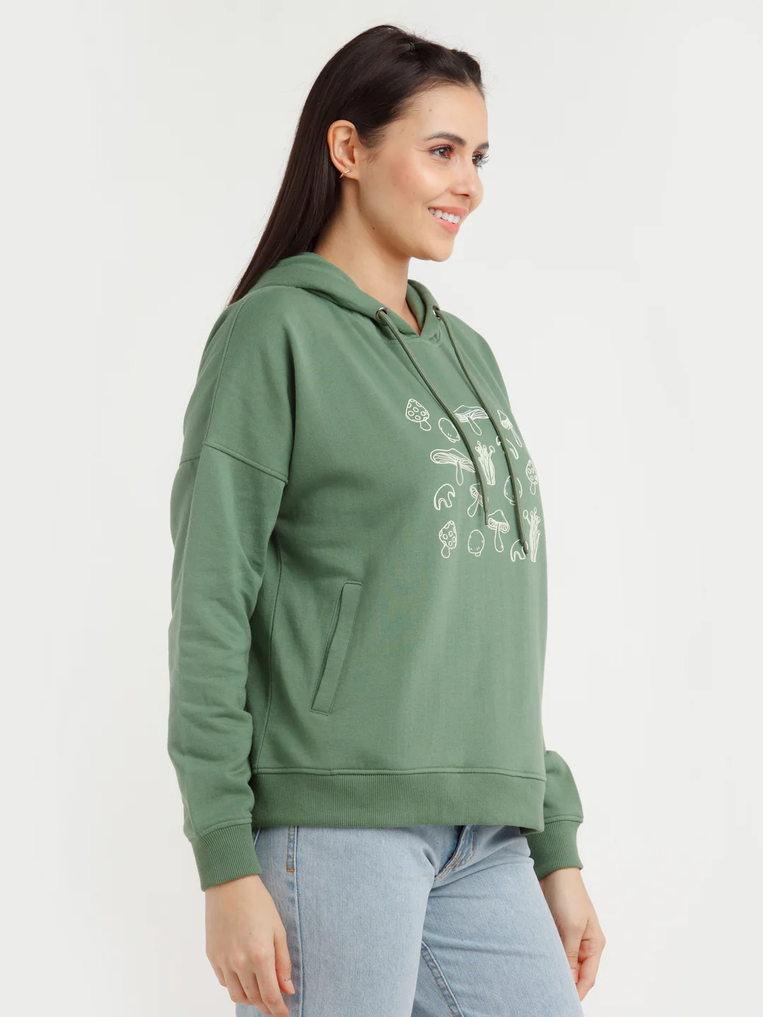 Green Printed Hoodie - Image 3
