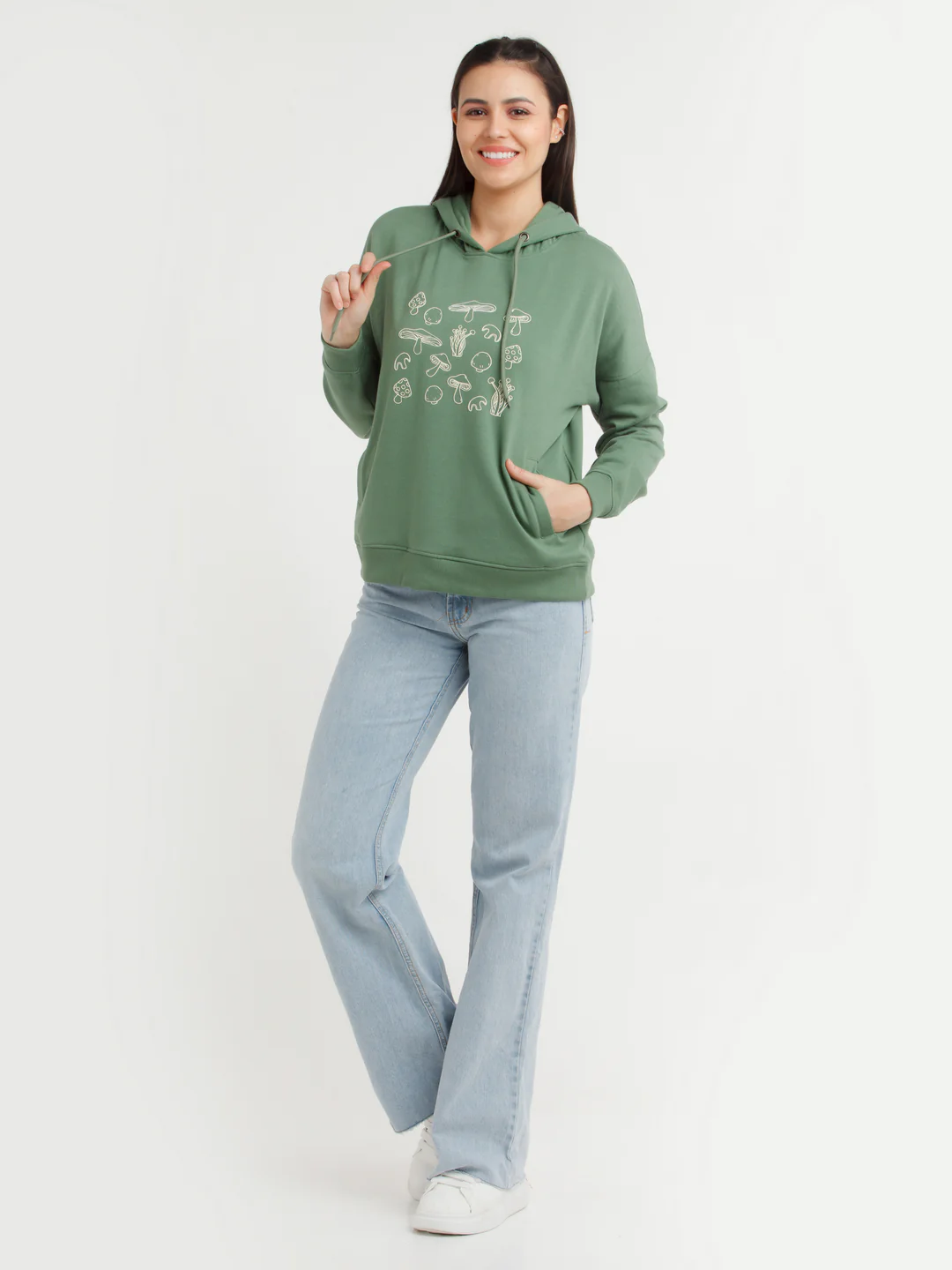 Green Printed Hoodie - Image 5
