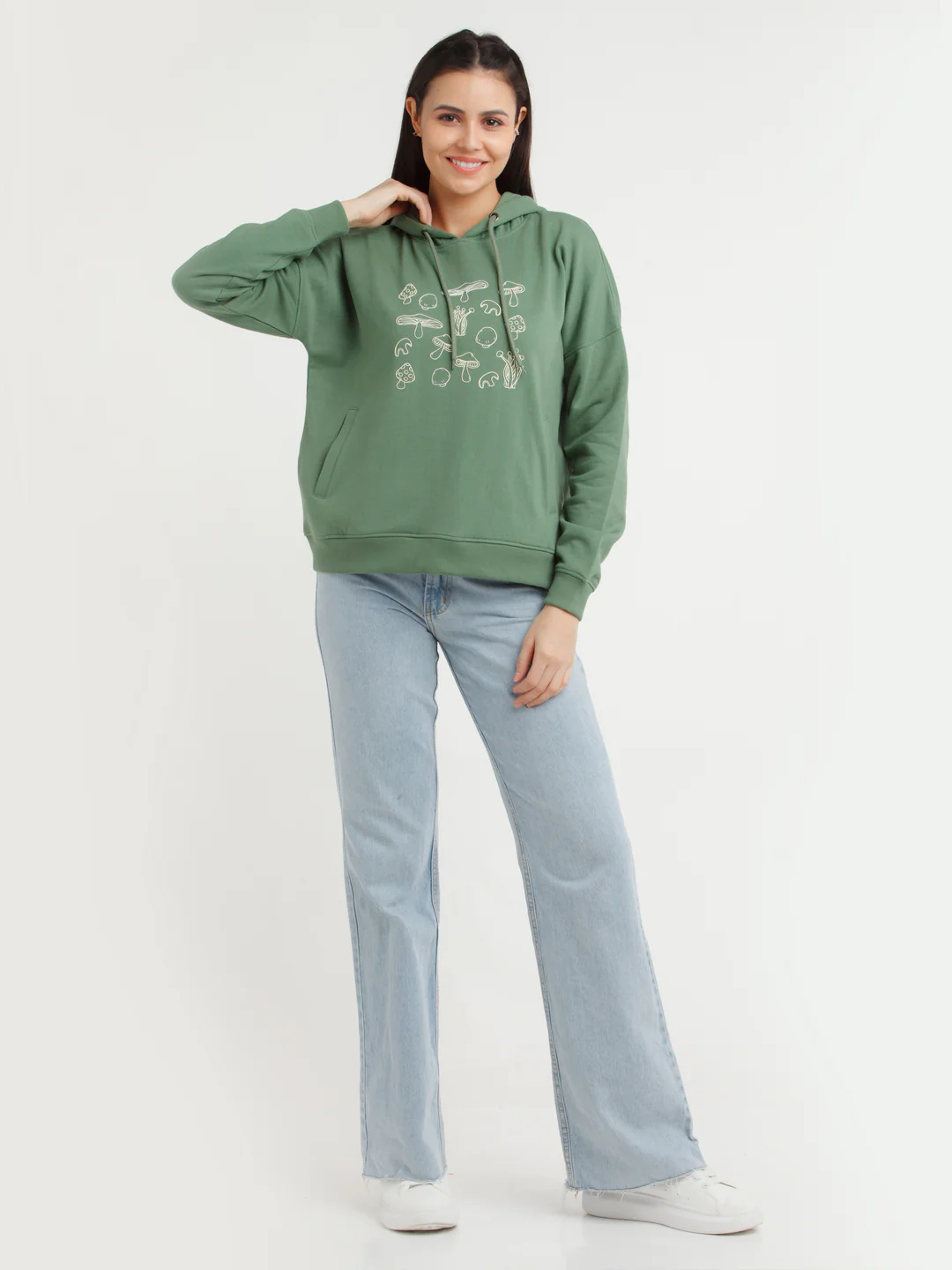 Green Printed Hoodie - Image 6