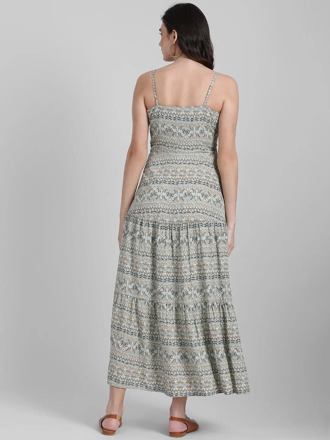 Green Printed Maxi Dress - Image 4