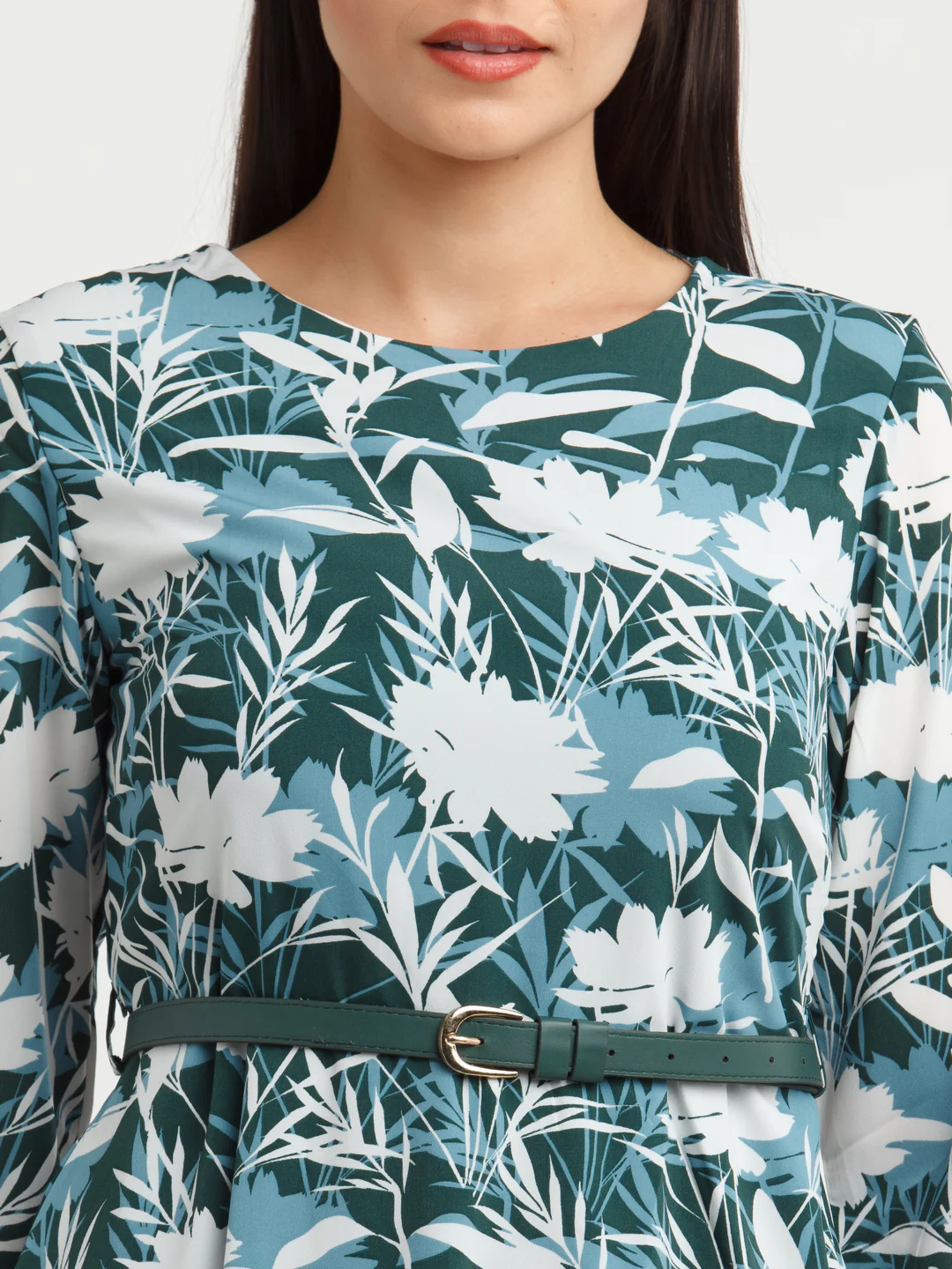 Green Printed Midi Dress - Image 4