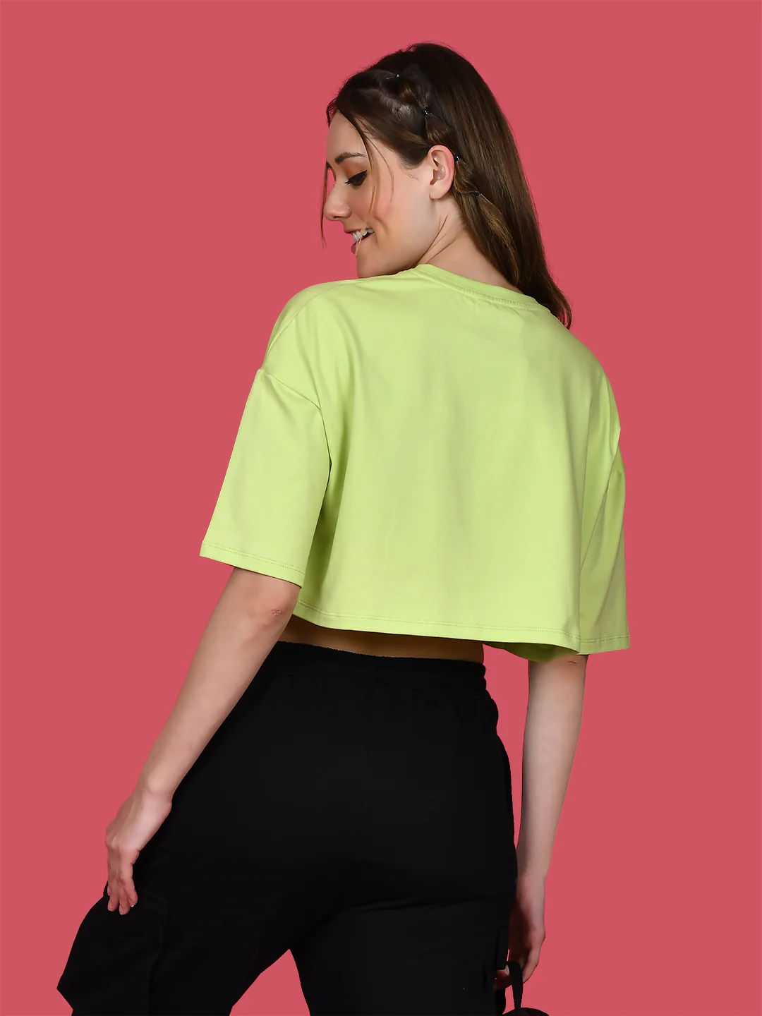 Green Printed Oversized T-Shirt - Image 5