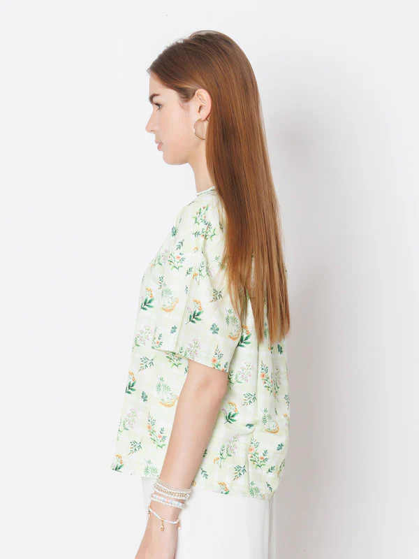 Green Printed Regular Fit Shirt - Image 3
