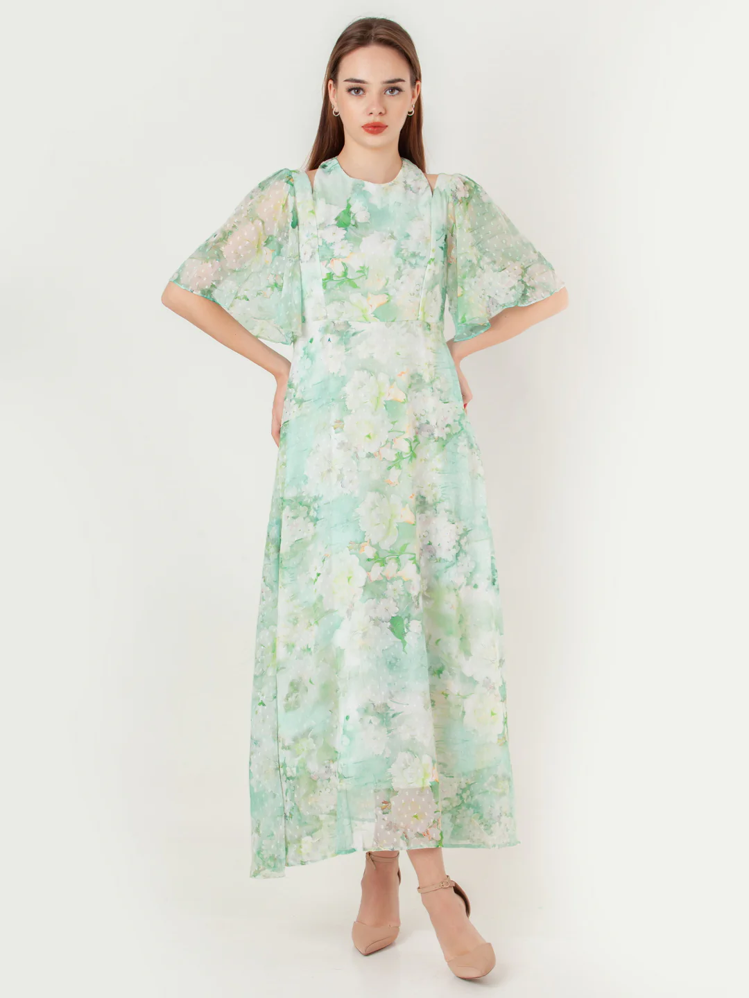 Green Printed Regular Maxi Dress - Image 2