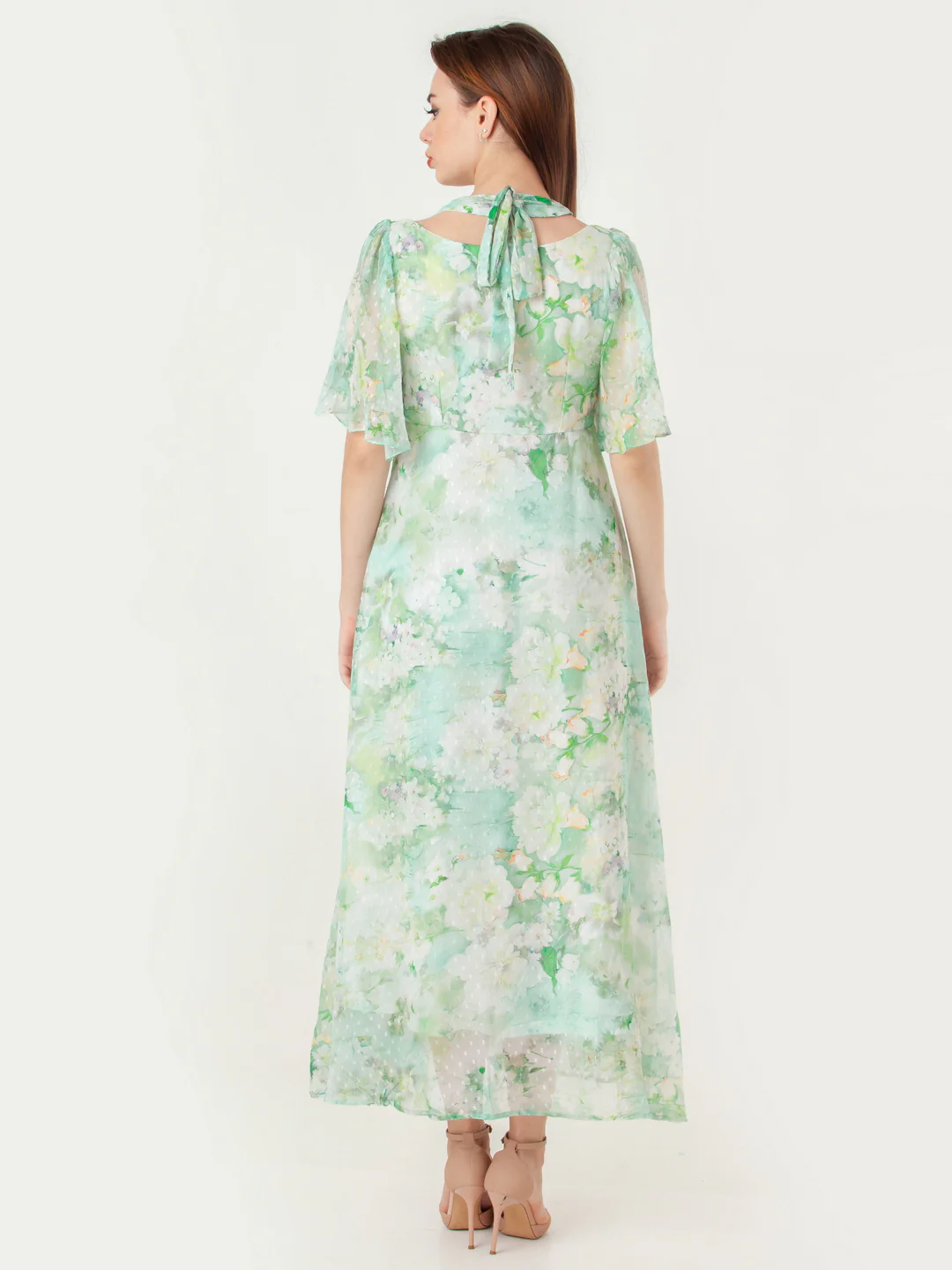 Green Printed Regular Maxi Dress - Image 4