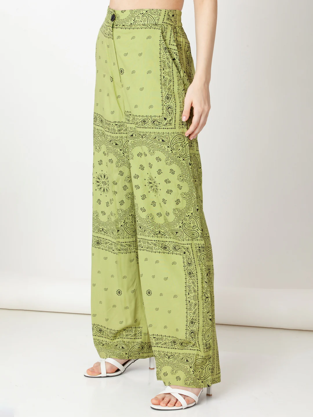 Green Printed Regular Trouser - Image 3