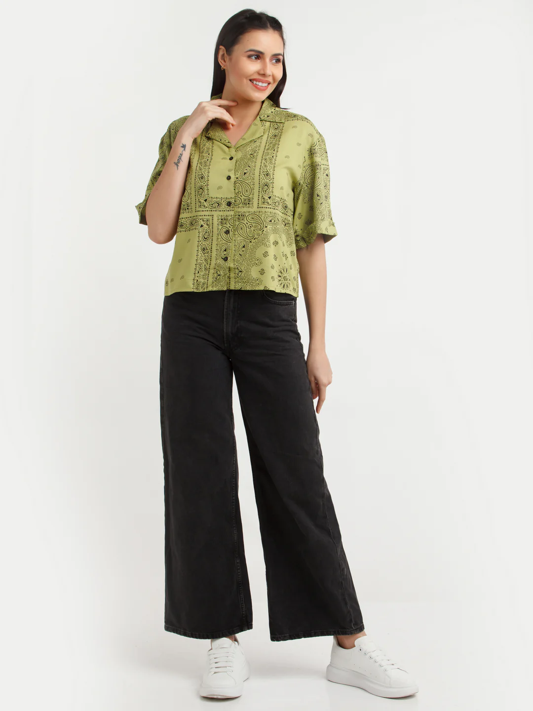 Green Printed Shirt - Image 2
