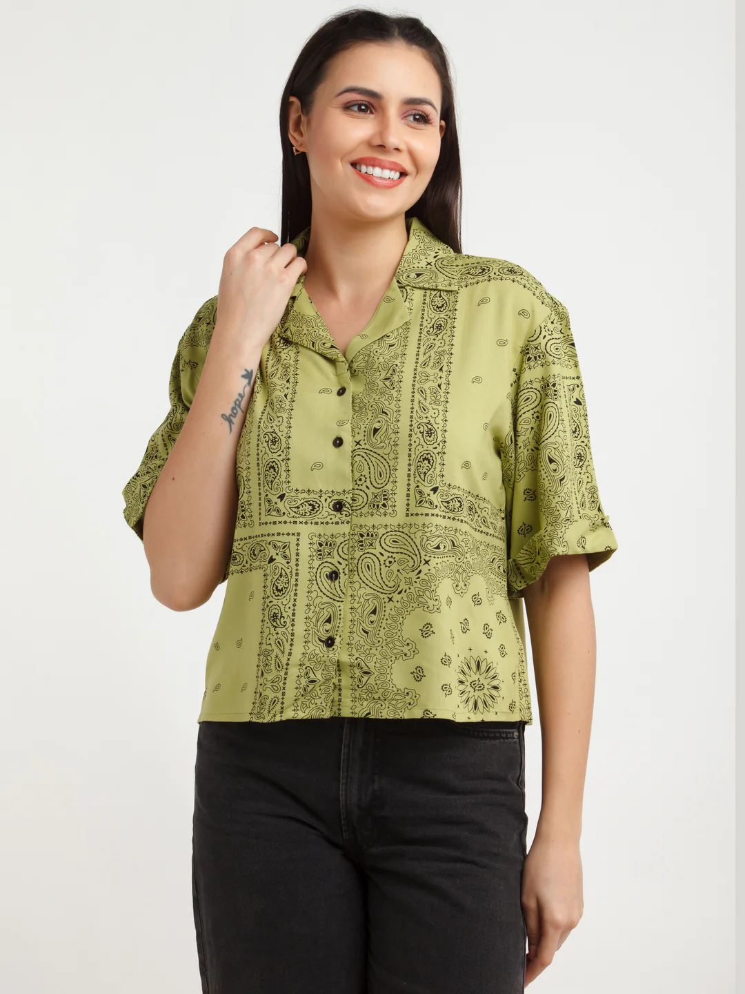 Green Printed Shirt - Image 3