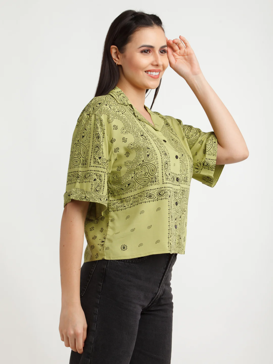Green Printed Shirt - Image 4
