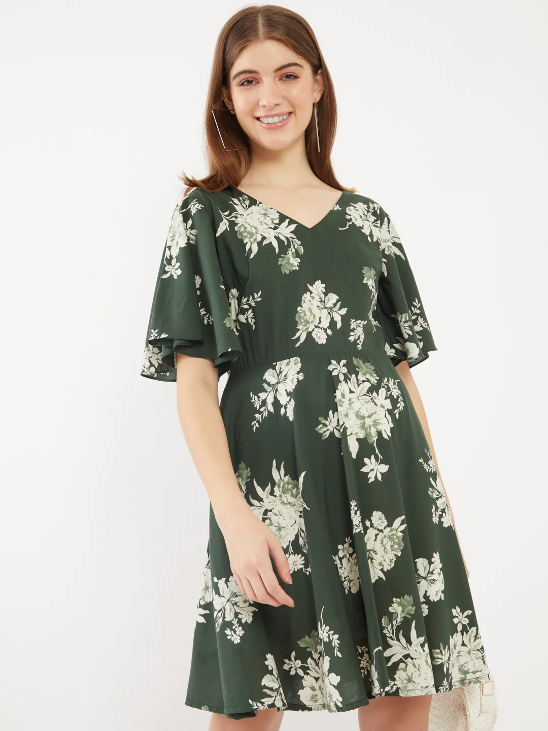 Green Printed Short Dress - Image 2