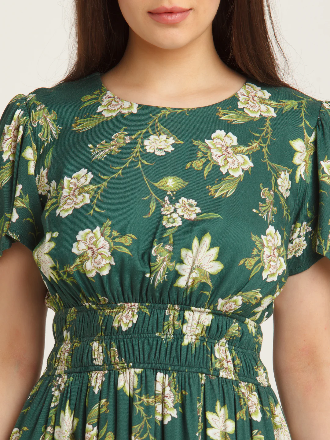 Green Printed Short Dress - Image 6