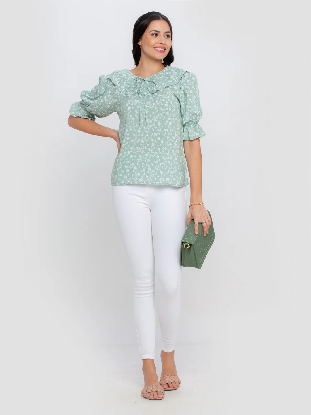 Green Printed Top - Image 5