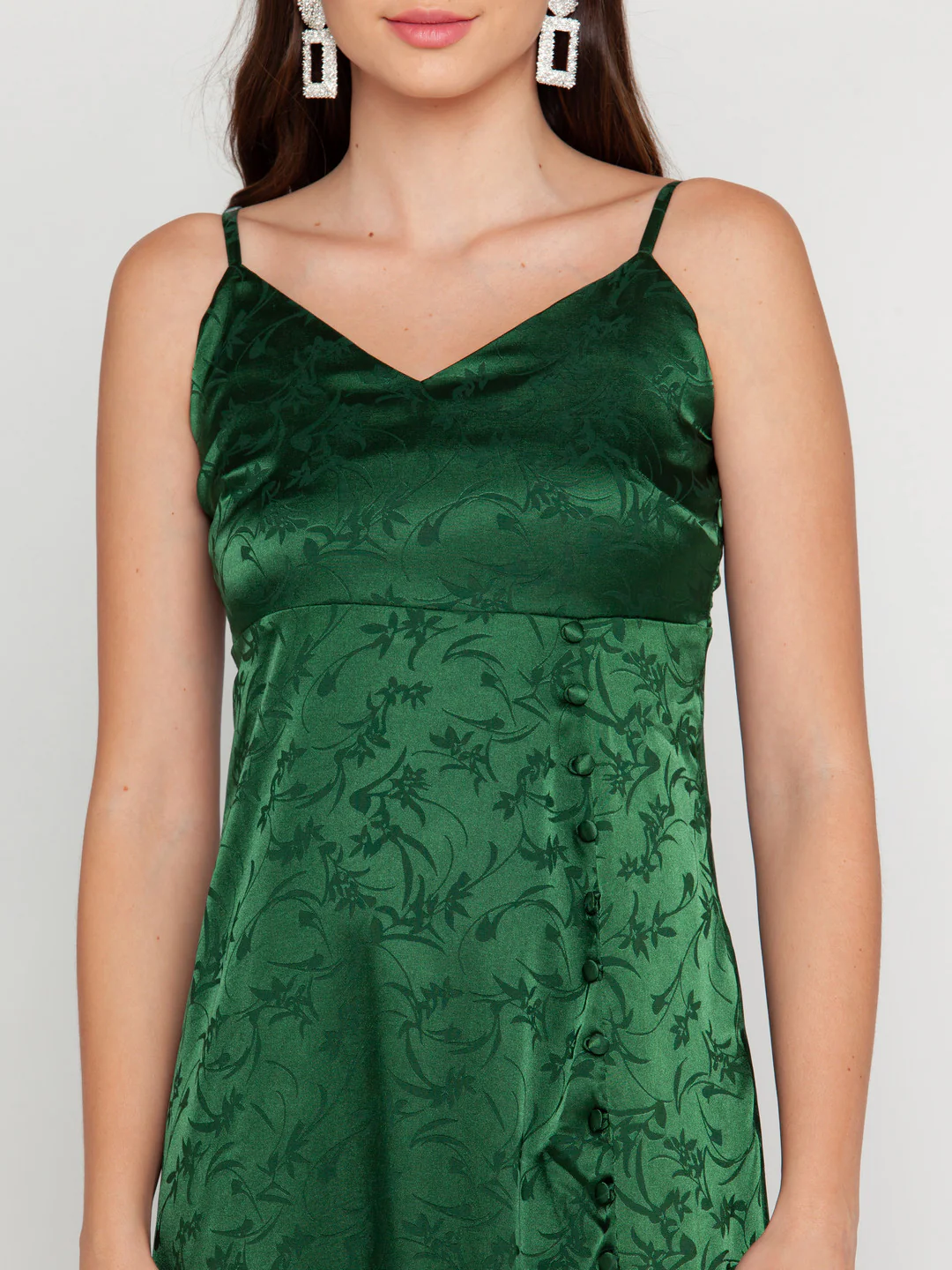 Green Self Design Midi Dress - Image 6