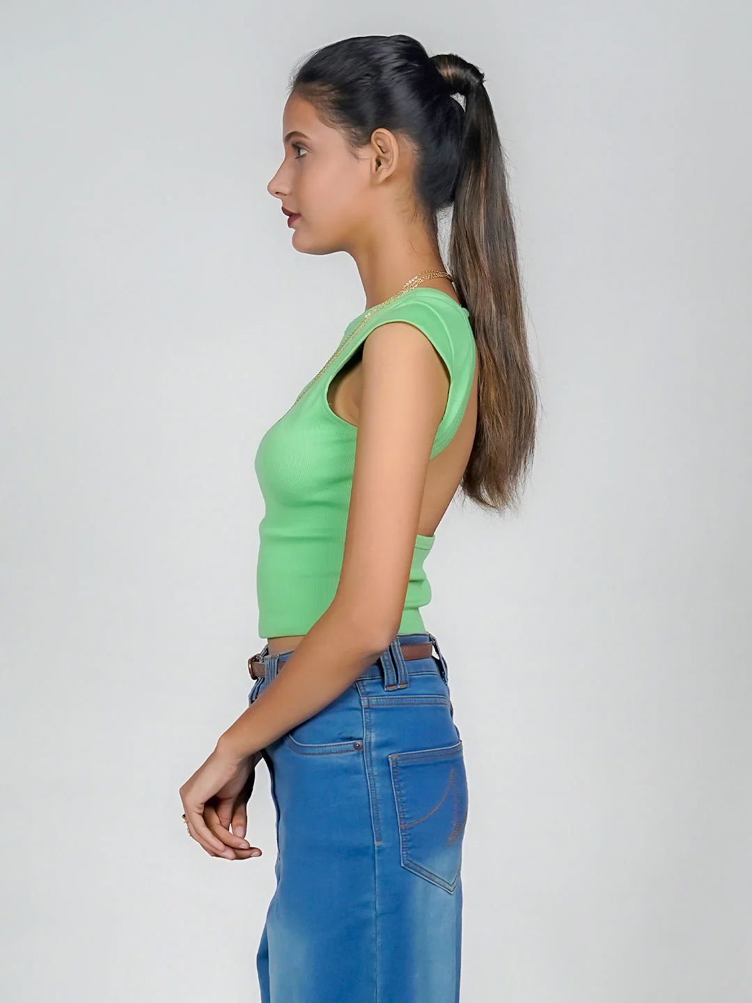 Green Solid Basic Top - Image 3