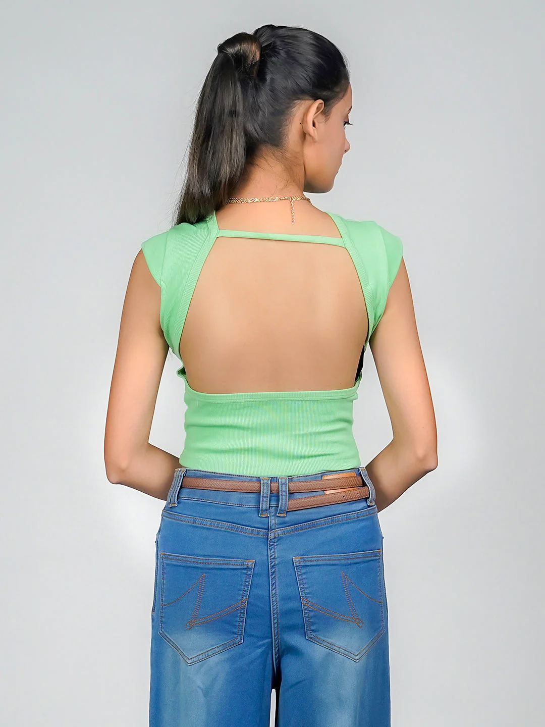 Green Solid Basic Top - Image 4