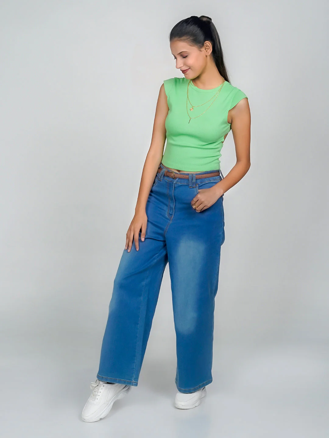 Green Solid Basic Top - Image 7