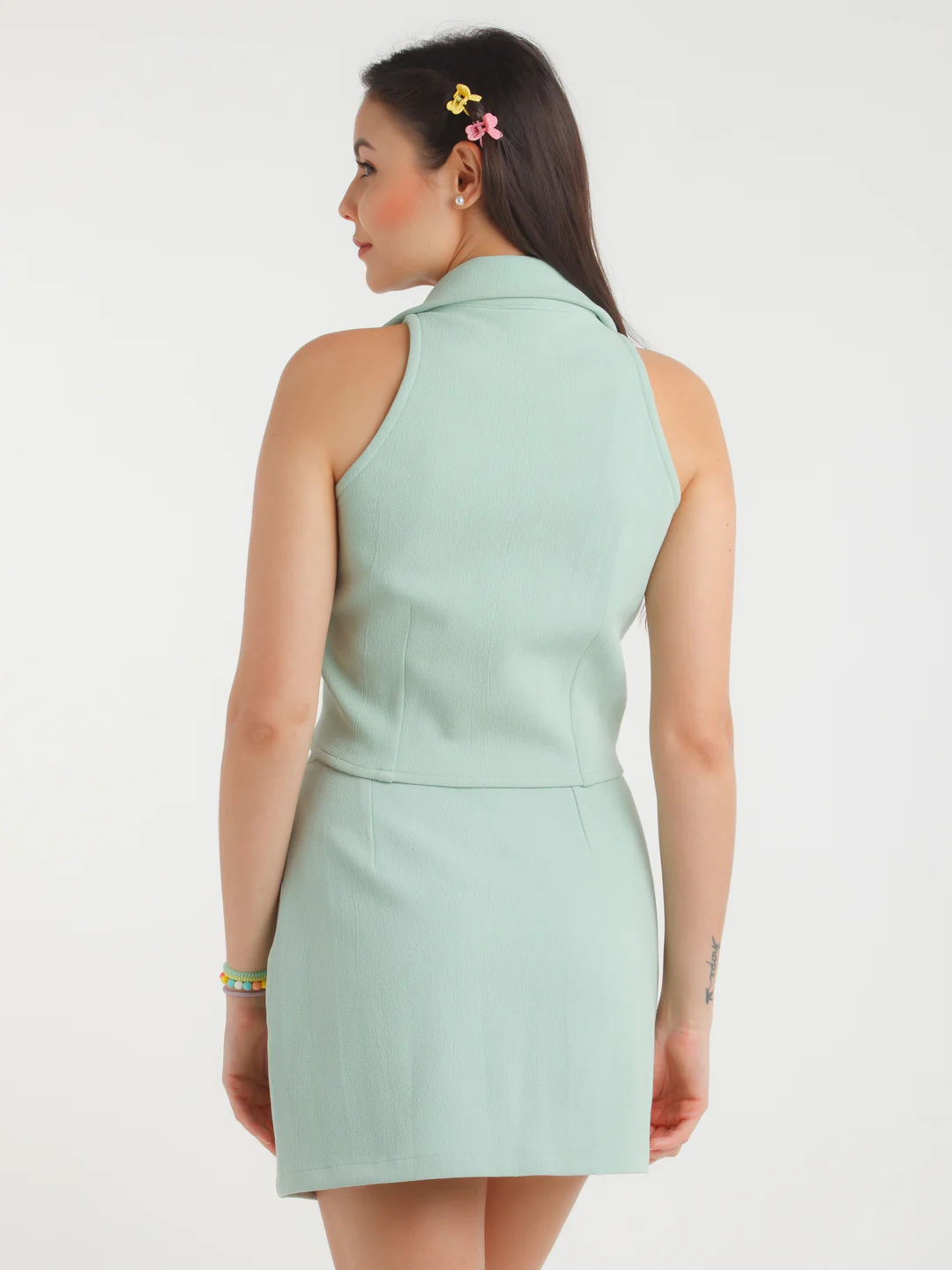 Green Solid Co-ord Set - Image 4