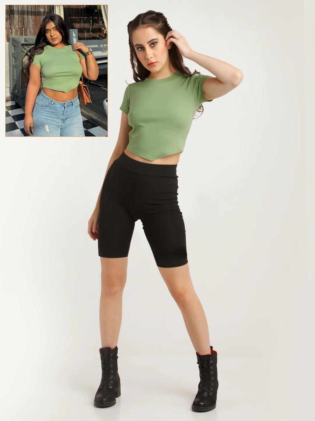 Green Solid Cut Out Top - Image 2