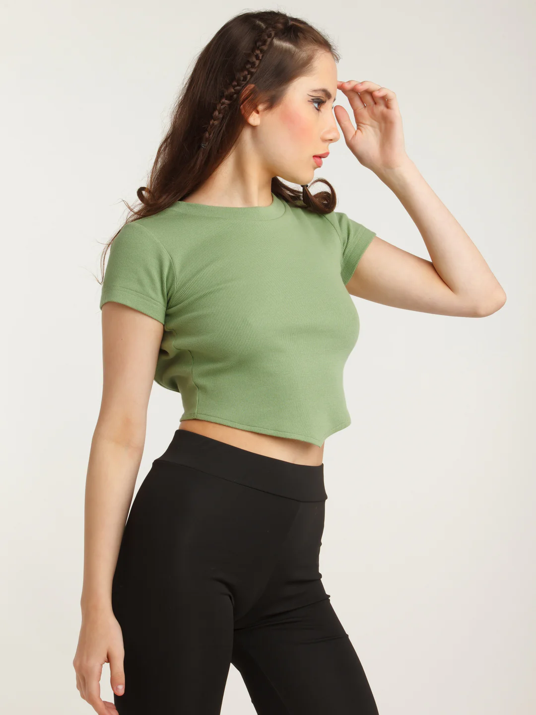 Green Solid Cut Out Top - Image 4