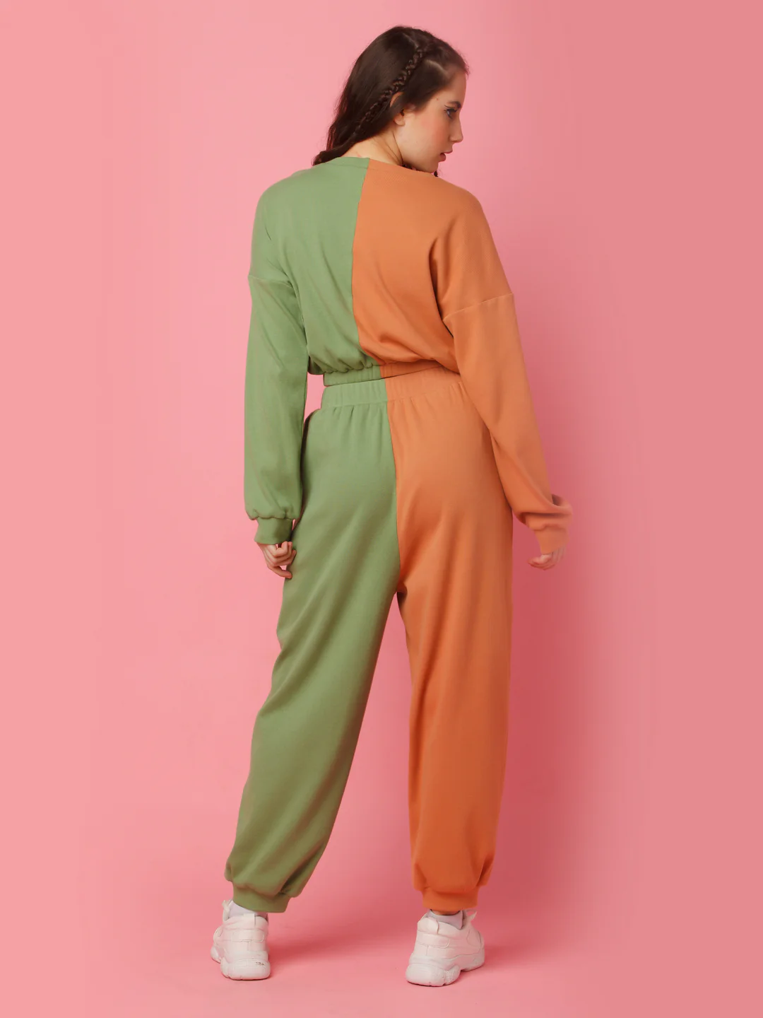 Green Solid Elasticated Co-ord Set - Image 2