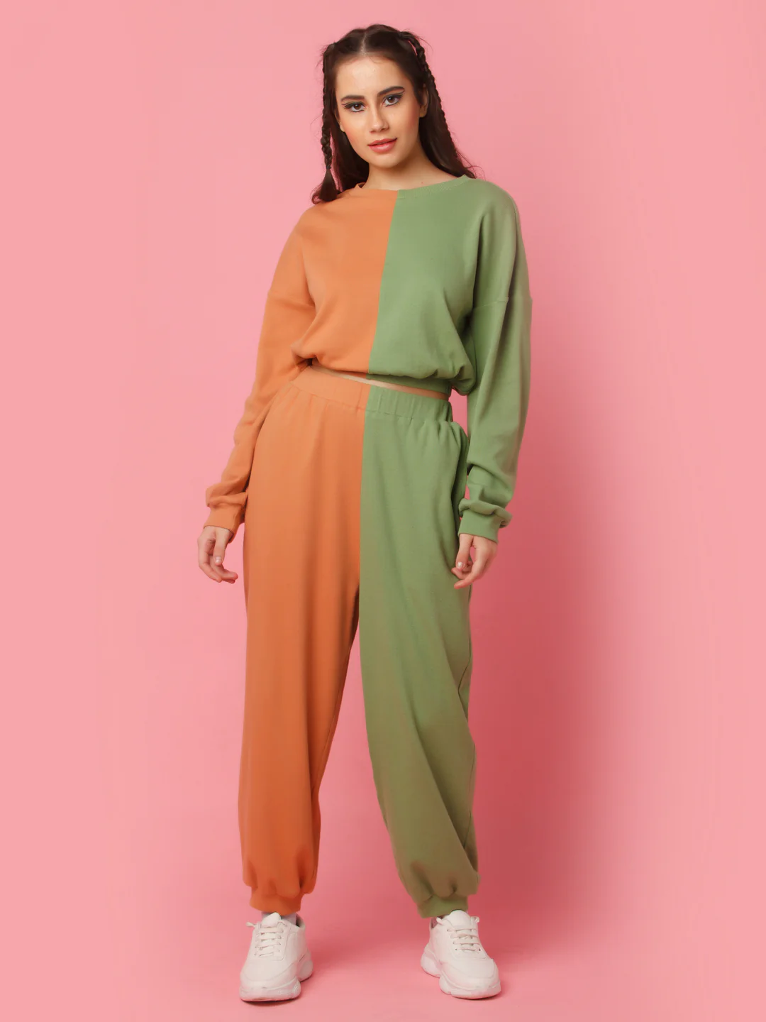 Green Solid Elasticated Co-ord Set - Image 3