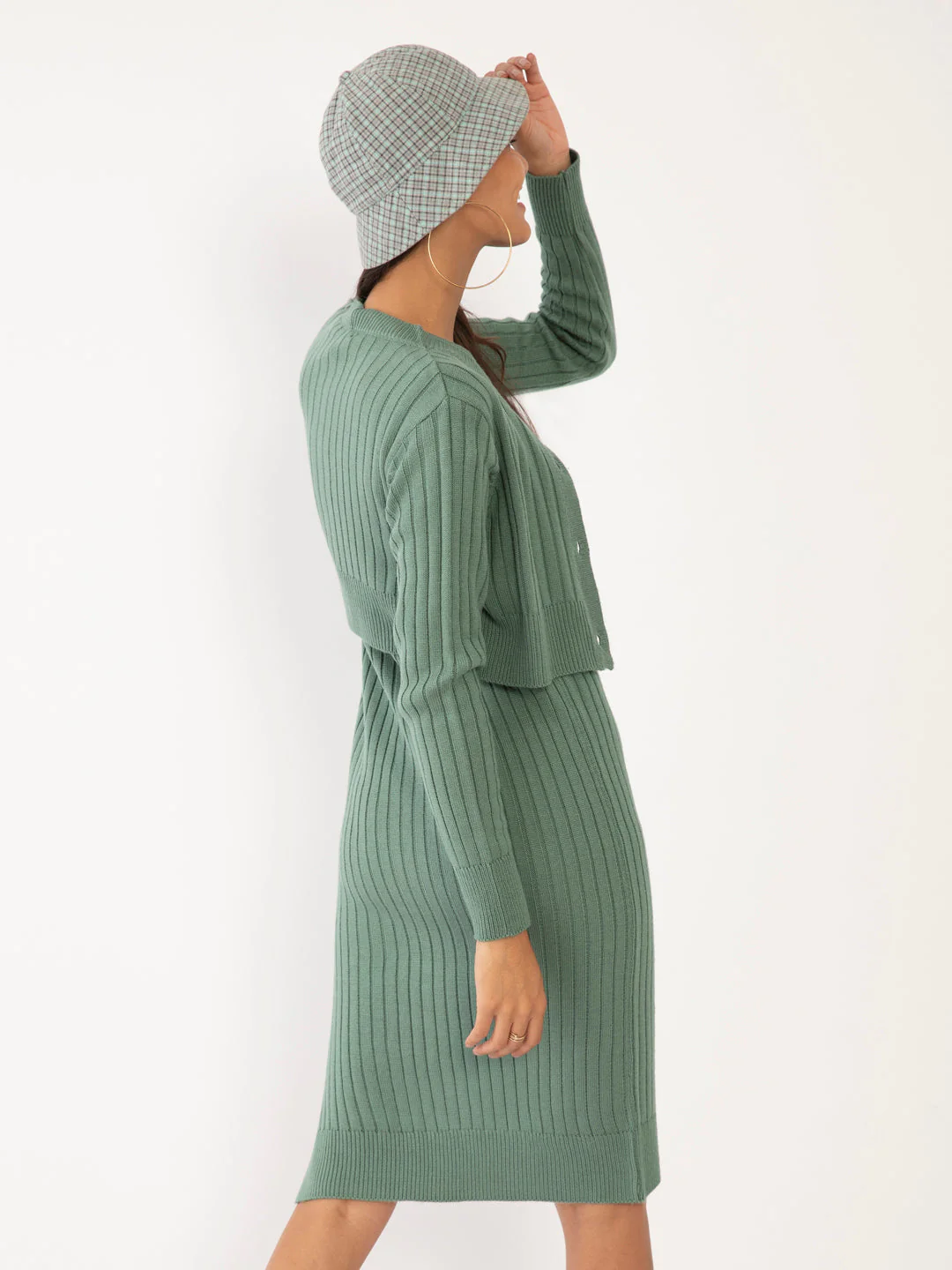 Green Solid Fitted Co-ord - Image 4