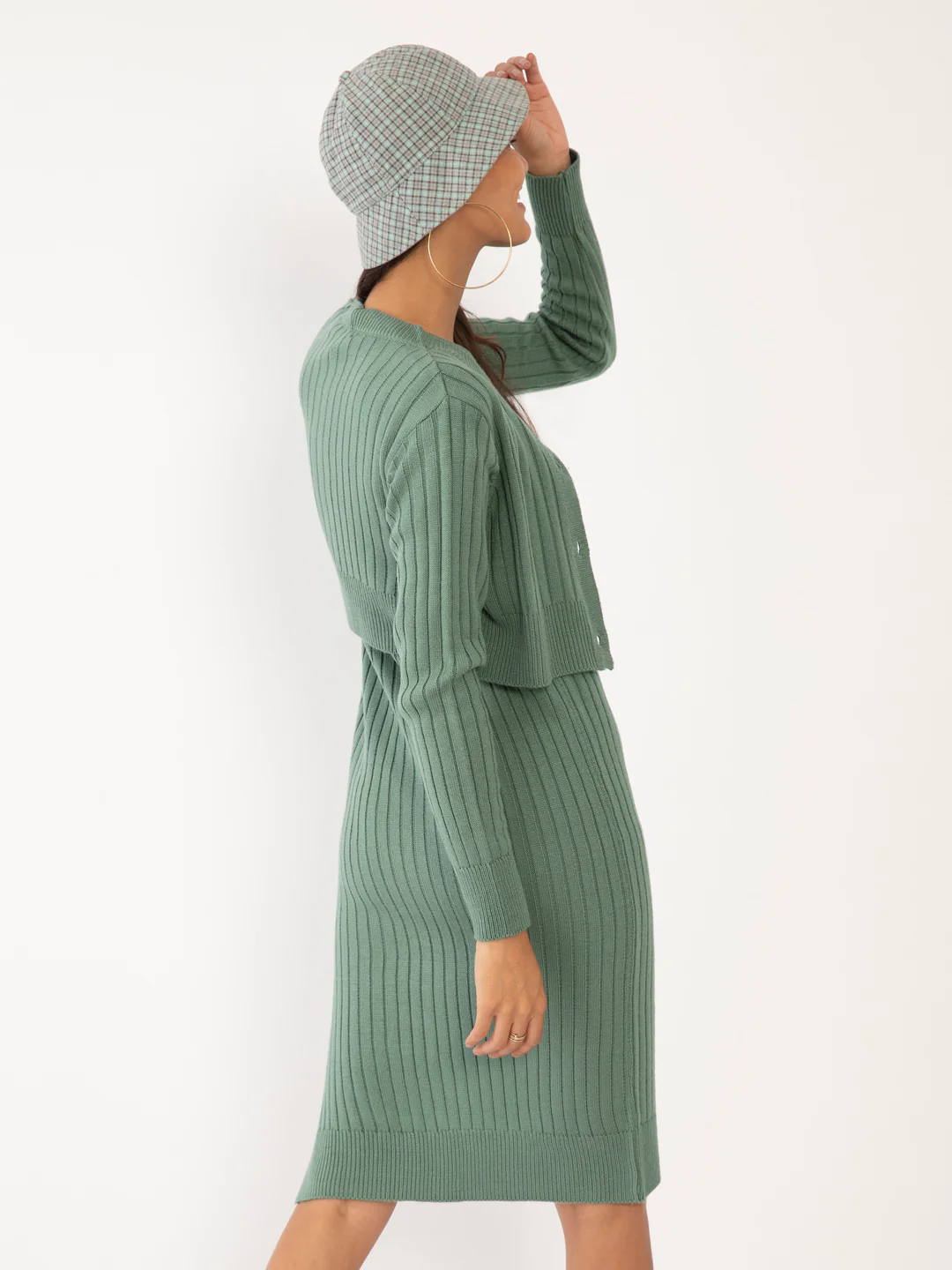 Green Solid Fitted Co-ords - Image 4