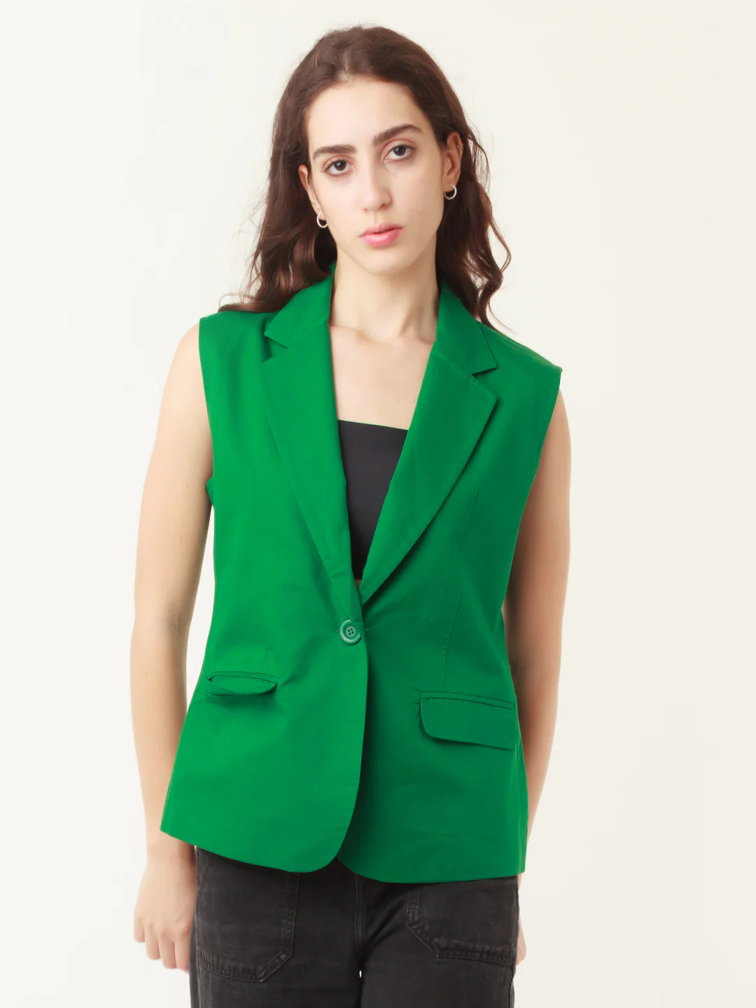 Green Solid Jacket - Image 2