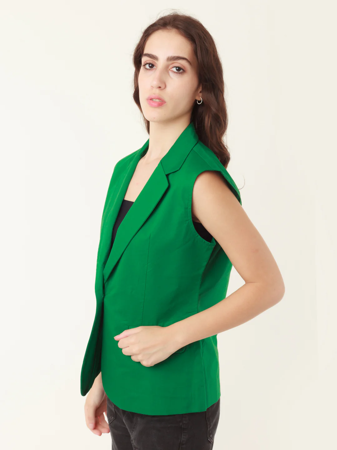Green Solid Jacket - Image 3